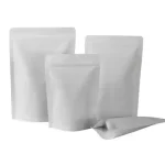 White, Stand-up, Zip Lock, Pouches, 8in x 12in, Pack of 100