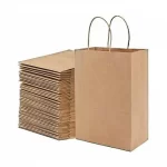 Brown, Shopping, Bags, 10.2in x 7.8in x 10.8in, Pack of 50