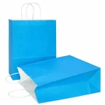 Blue, Shopping, Bags, 12.5in x 10in x 4in, Pack of 50