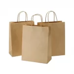 Brown, Gusset, Twist Handle, Grocery, Bags, 10.75in x 7.75in x 4in, Pack of 100