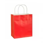 Red, Shopping, Bags, 9.75in x 9in x 4in, Pack of 50