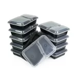 Black 2 CP Meal Trays With Lid Pack Of 200