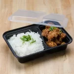 Black 2 CP Meal Trays With Lid Pack Of 200