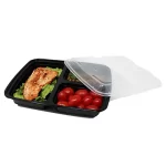 Black 3 CP Meal Trays With Lid Pack Of 200