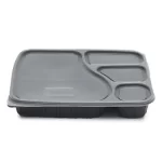 Black 4 CP Meal Trays With Lid Pack Of 200