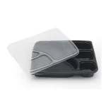 Black 4 CP Meal Trays With Lid Pack Of 200