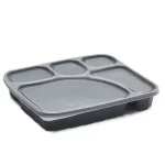 Black 5 CP Meal Trays With Lid Pack Of 200