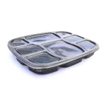 Black 8 CP Meal Trays With Lid Pack Of 200